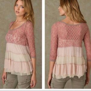 free people queen anne lace babydoll top Size Large